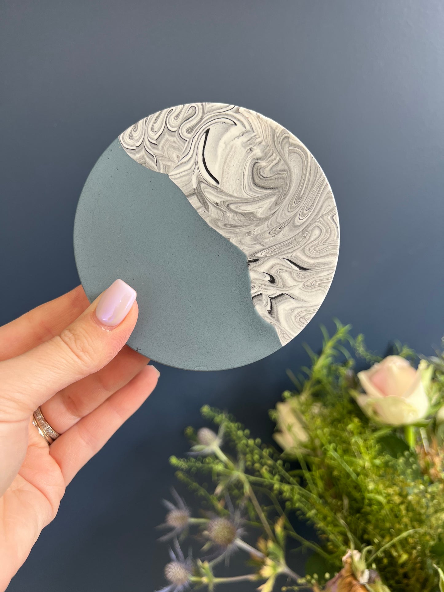 Deep Circle Coasters - Split Marble