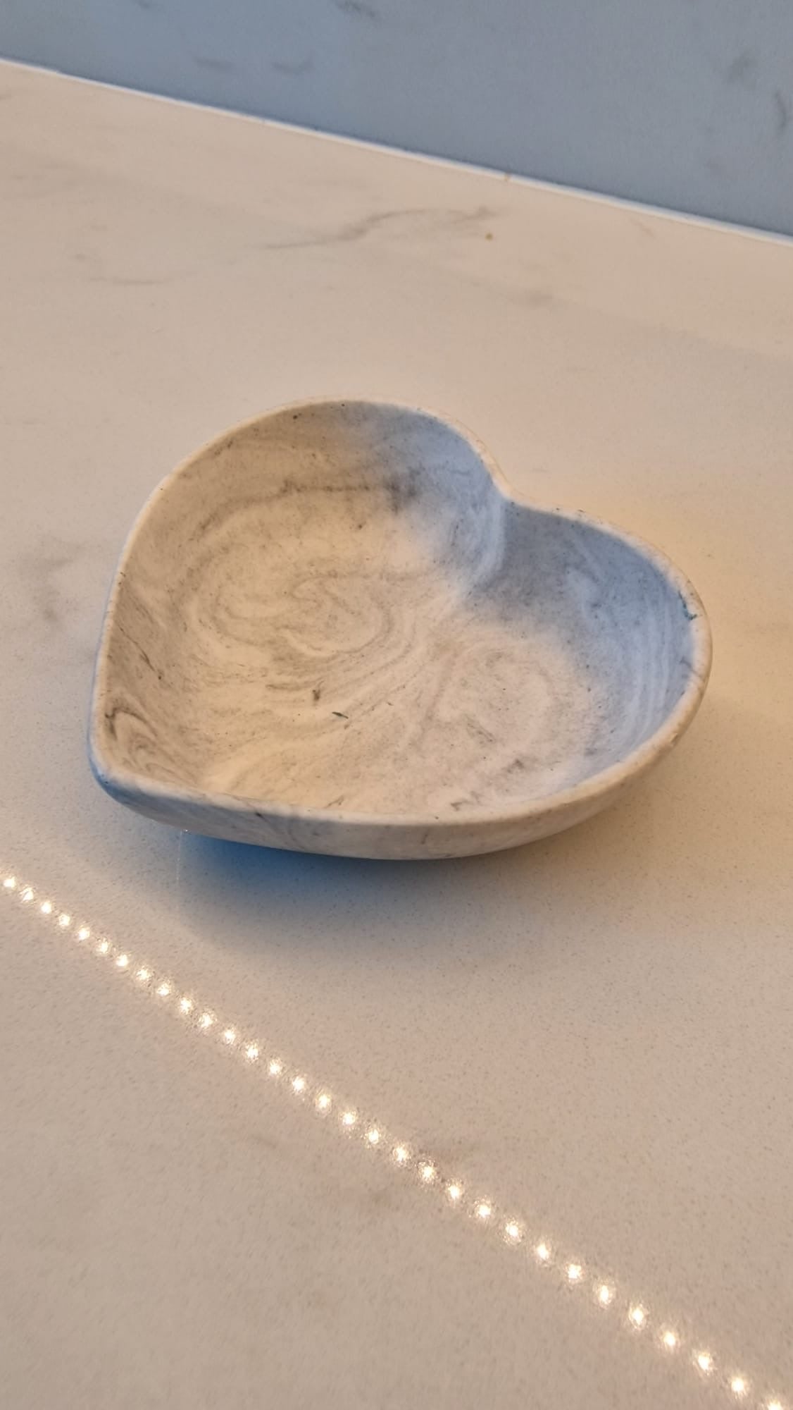 Mini Love Heart Trinket Dish - Marble